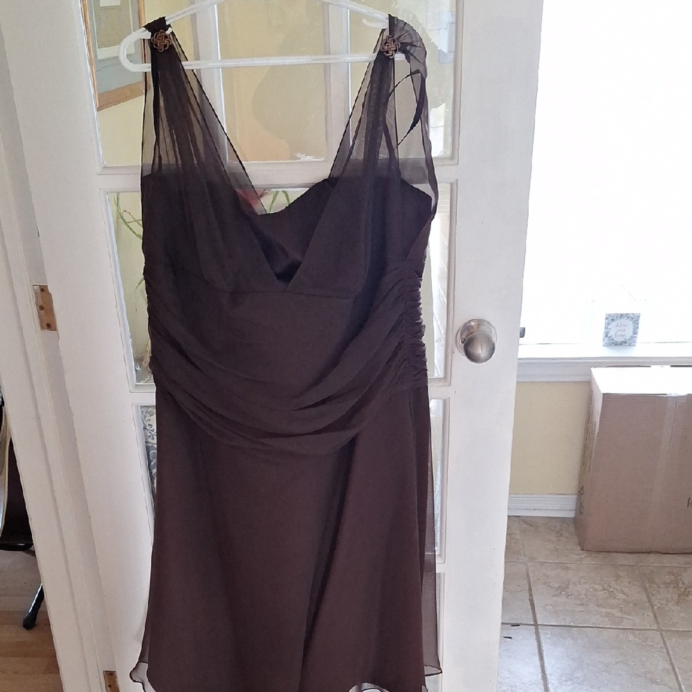 After Six Chocolate Brown Midi Dress